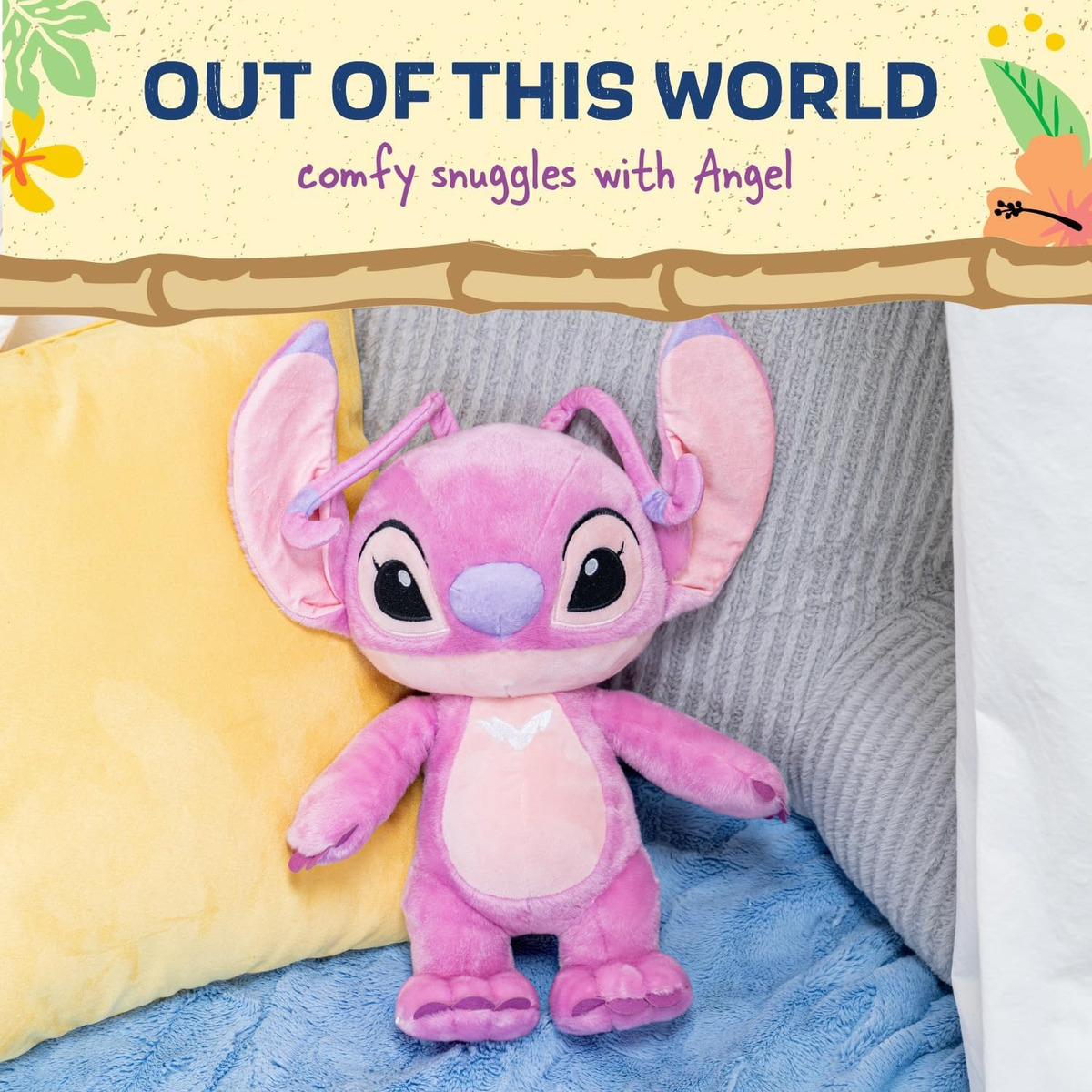 Peluche Stitch Angel Suave Color Rosa De 38cm