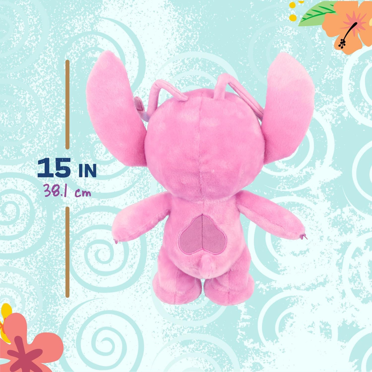 Peluche Stitch Angel Suave Color Rosa De 38cm