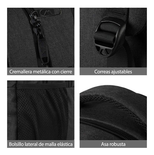 Mochila Para Laptop De 15.6 Pulgadas, Mochila De Viaje Para Laptop, Con Puerto Carga Usb, Ideal Para Negocios, Mejor Mochila Para Escolar, Antirrobo