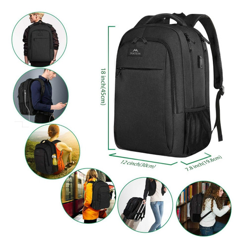 Mochila Para Laptop De 15.6 Pulgadas, Mochila De Viaje Para Laptop, Con Puerto Carga Usb, Ideal Para Negocios, Mejor Mochila Para Escolar, Antirrobo
