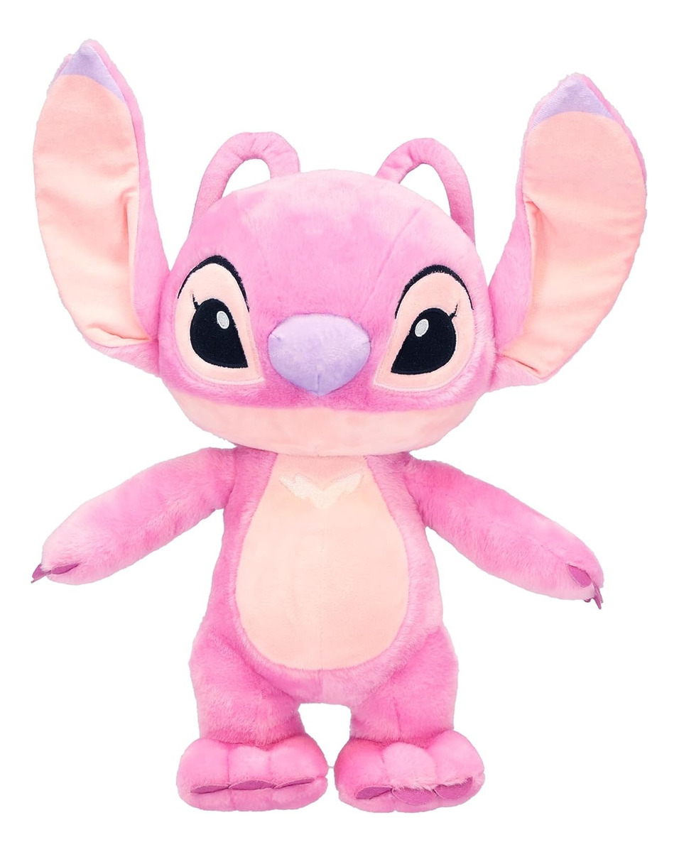 Peluche Stitch Angel Suave Color Rosa De 38cm