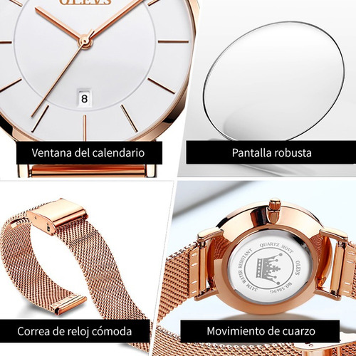 Olevs Reloj De Mujer Dama Moda Original Cuarzo Redonda 5869