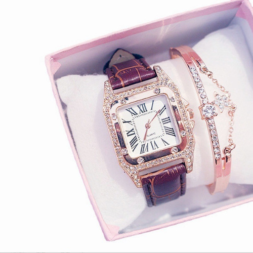 Set De Regalo De Pulsera Reloj De Moda Para Señora