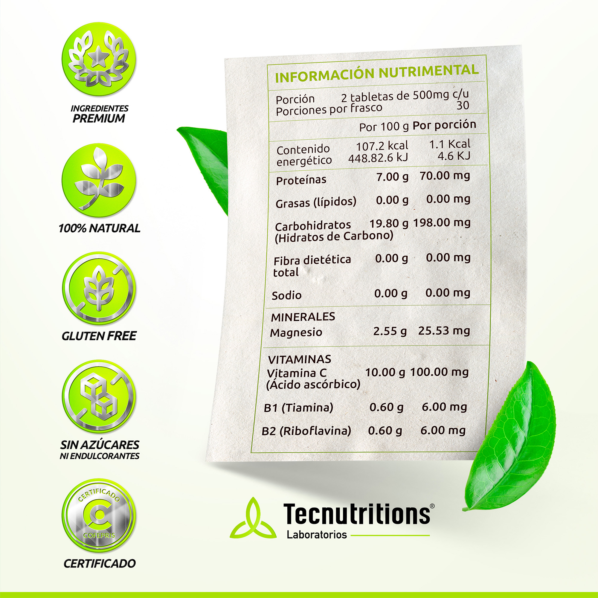 Suplemento Súper Tiamina, Tiam 300, Tecnutritions® Desvelo Y Fatiga