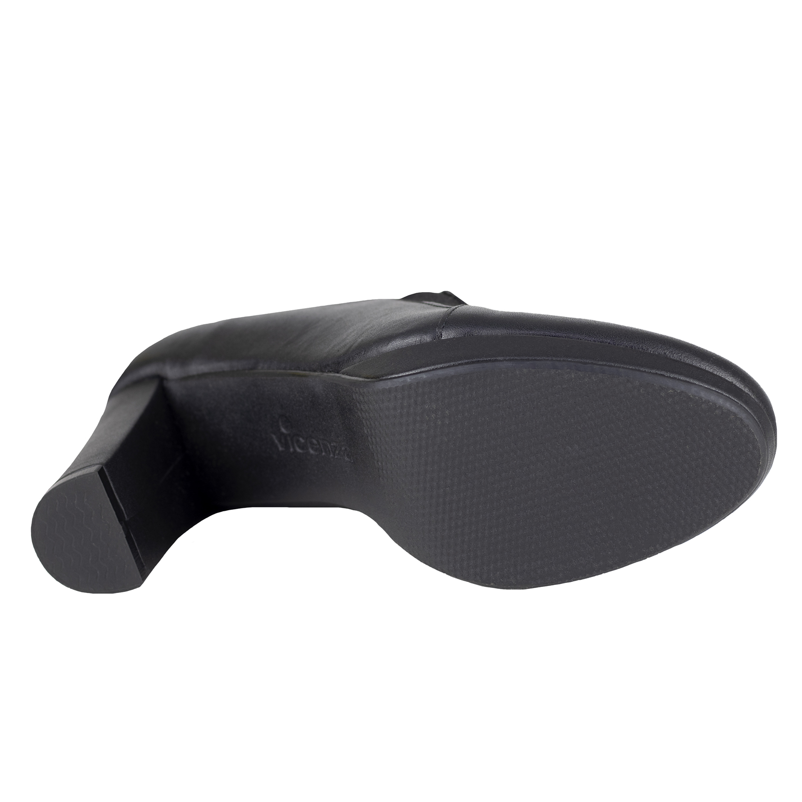 Zapato De Tacón Negro De Vestir Para Mujer Vicenza 7105 Piel Lisa Oficina.