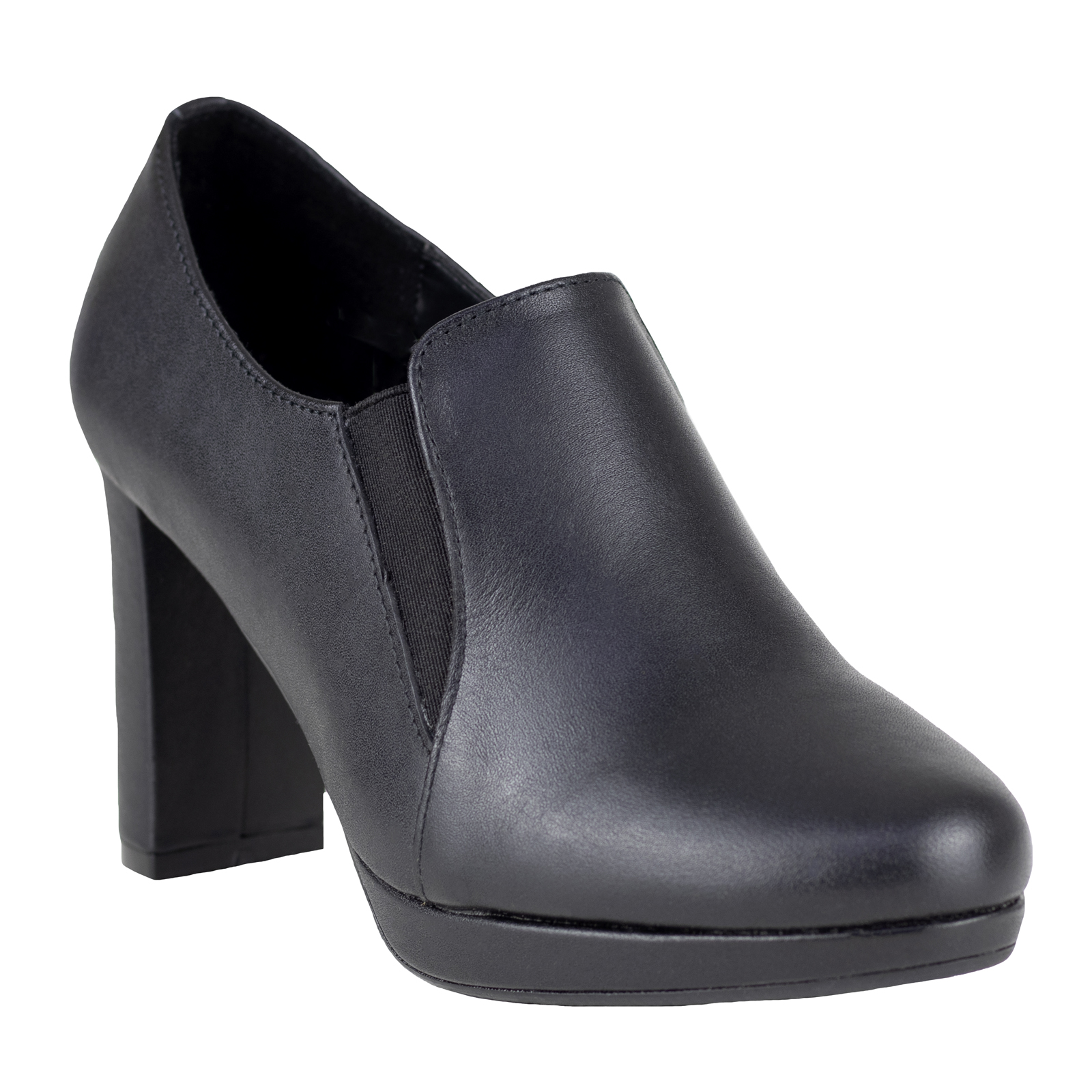 Zapato De Tacón Negro De Vestir Para Mujer Vicenza 7105 Piel Lisa Oficina.
