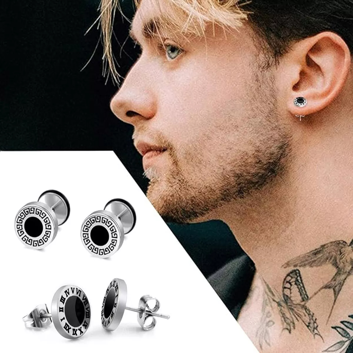 Pendientes De Acero Inoxidable Para Hombre Y Mujer, 8 Pares