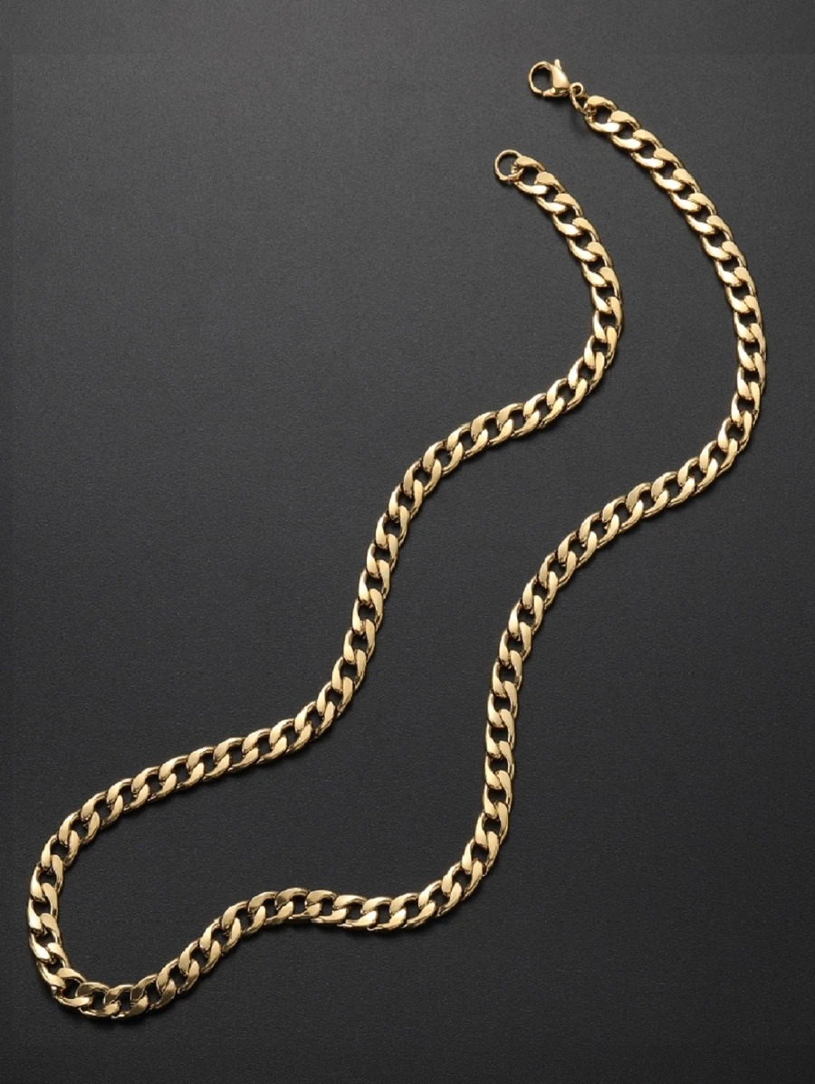 Cadena cubana color oro, acero inoxidable