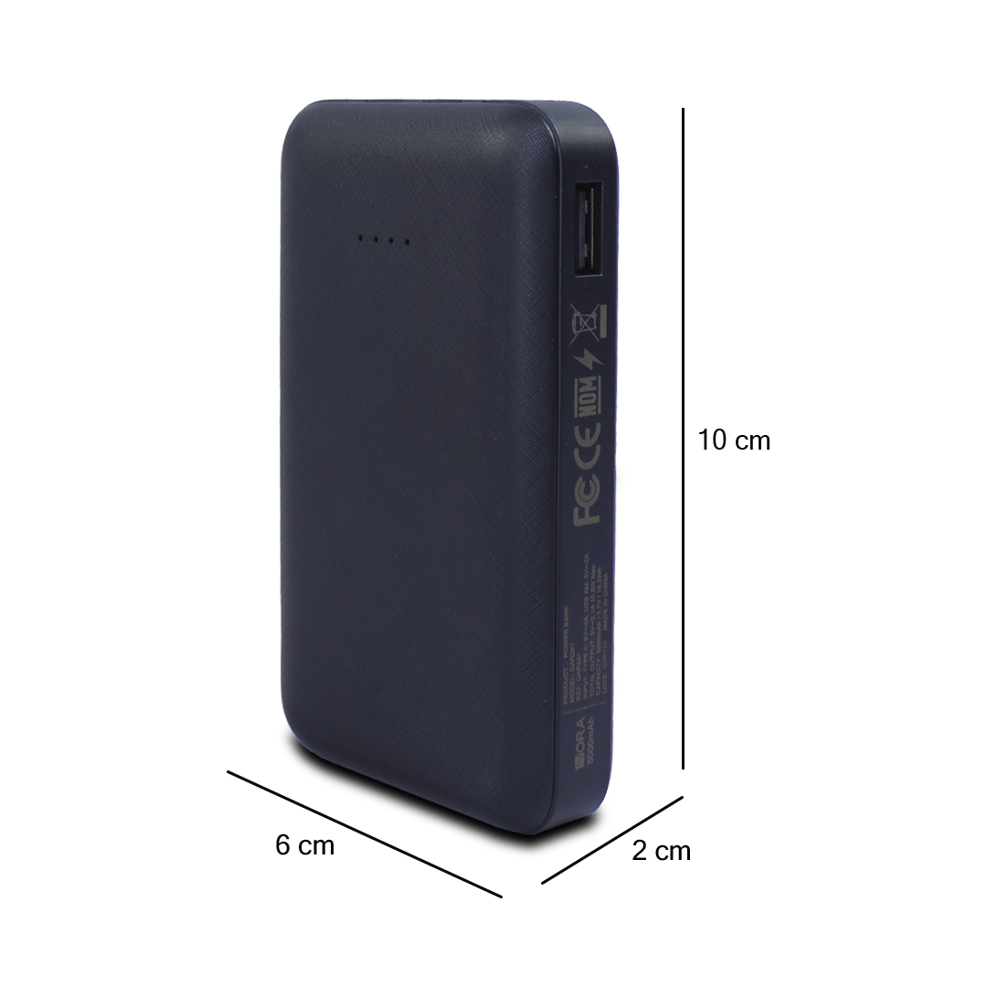 Bateria De Emergencia Power Bank 5000 Mah 10w Gar261 Color Negro