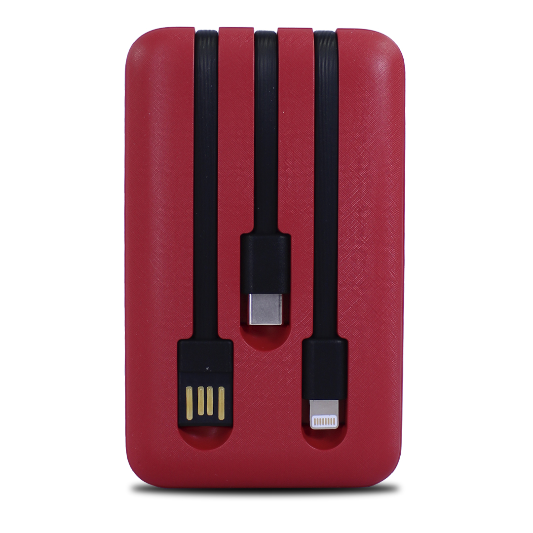 Bateria De Emergencia Power Bank 5000 Mah 10w Gar261 Color Rojo 