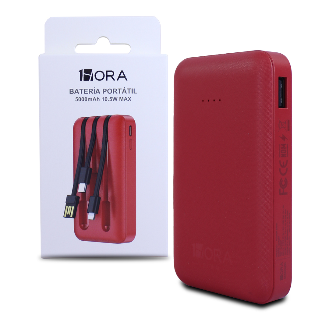 Bateria De Emergencia Power Bank 5000 Mah 10w Gar261 Color Rojo 