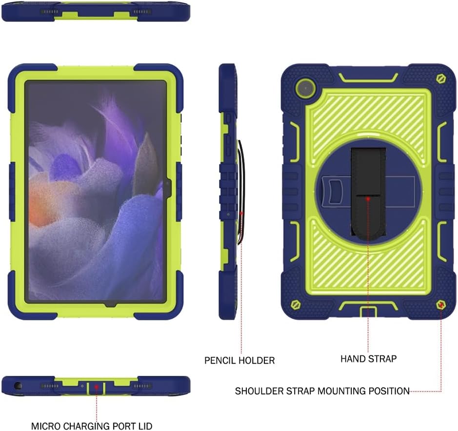 Funda Uso Rudo Para Tablet Samsung Galaxy Tab A9+ Plus Sm-X210 Sm-X216 11 2023 (Azul/Verde).