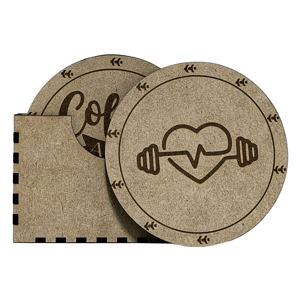 Portavasos GYM Mdf con llavero