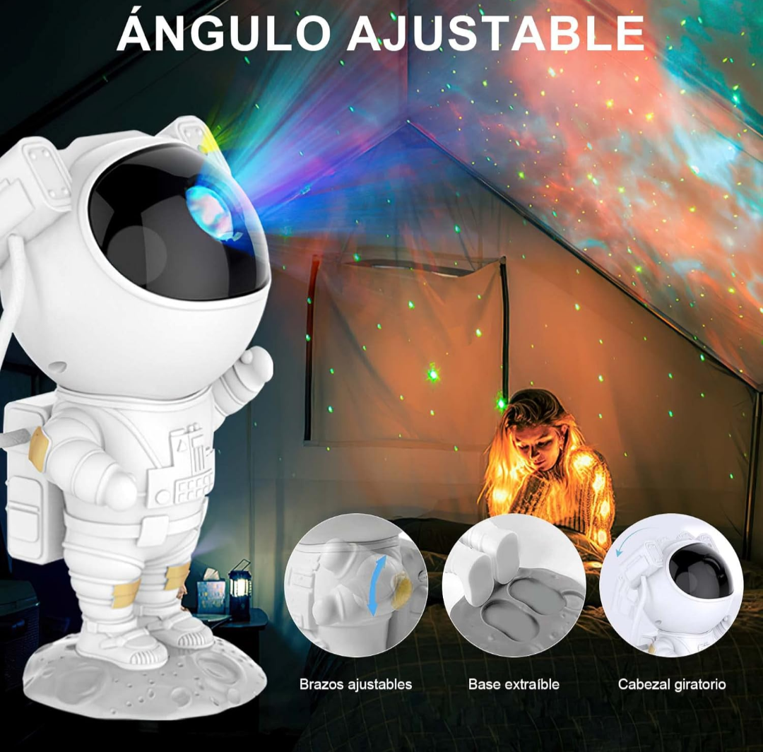 Proyector de estrellas y galaxias con sonido en forma de astronauta