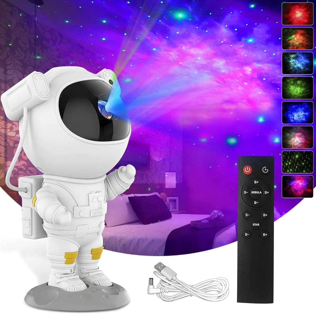 Proyector de estrellas y galaxias con sonido en forma de astronauta