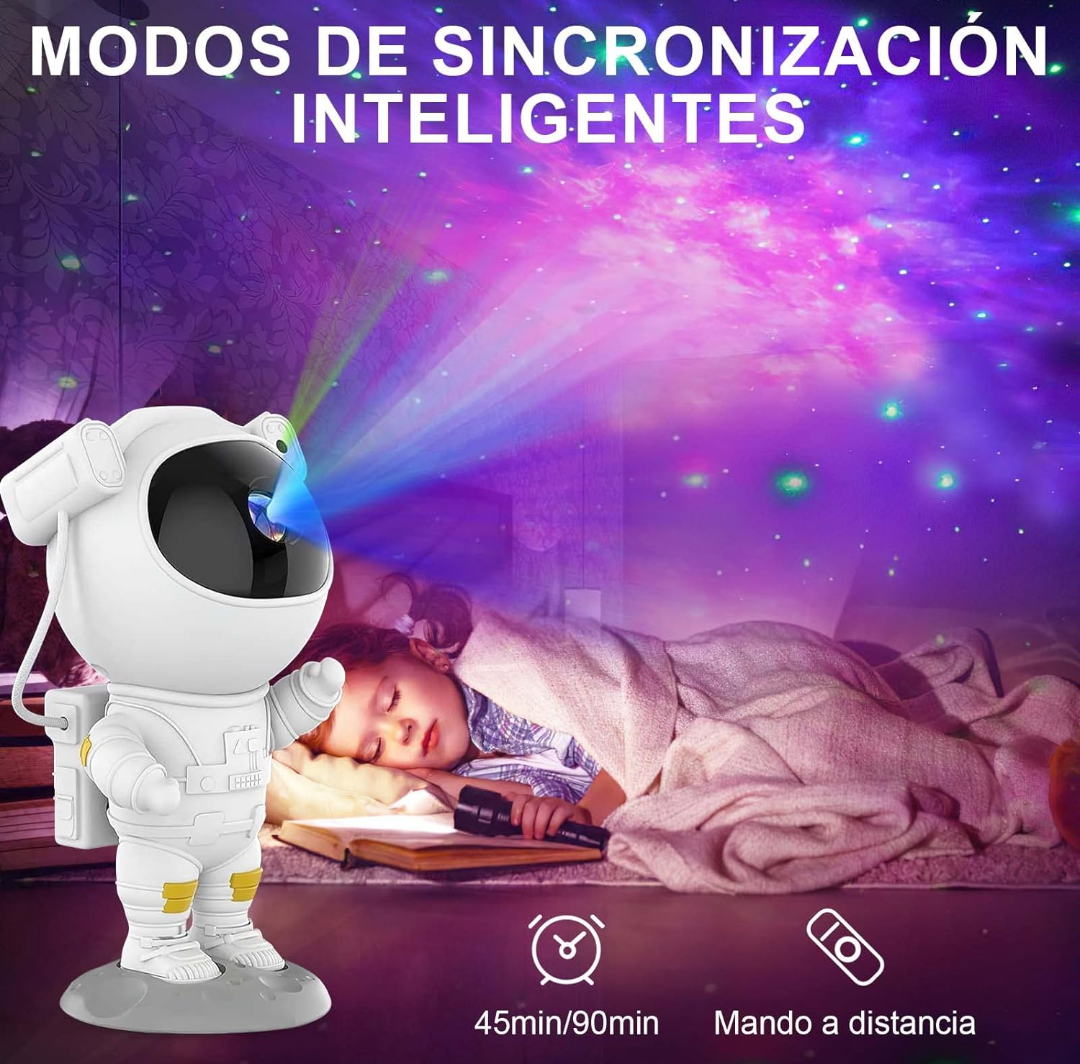 Proyector de estrellas y galaxias con sonido en forma de astronauta