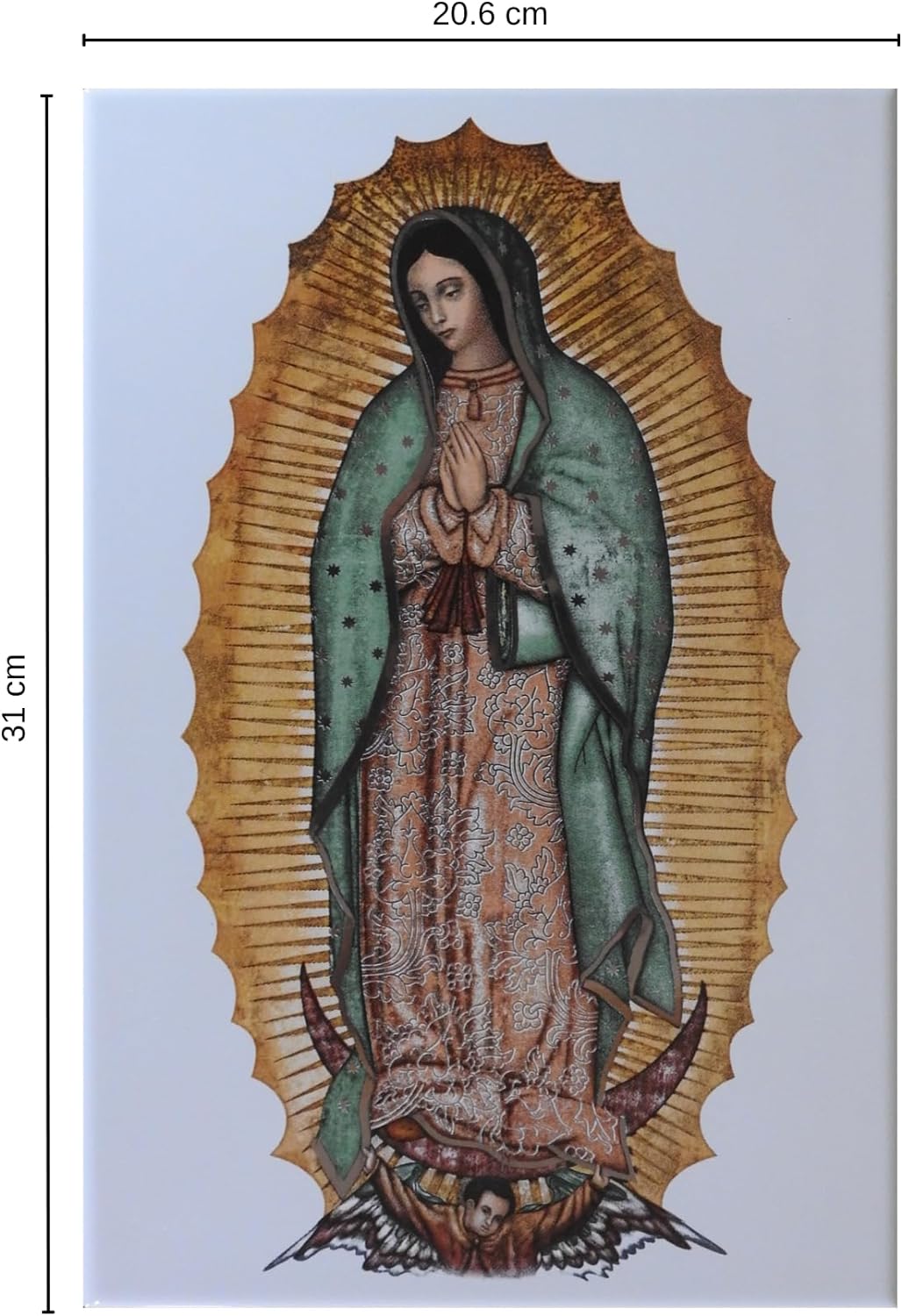 Virgen De Guadalupe Imagen en Azulejo 20x30cm Alcesa