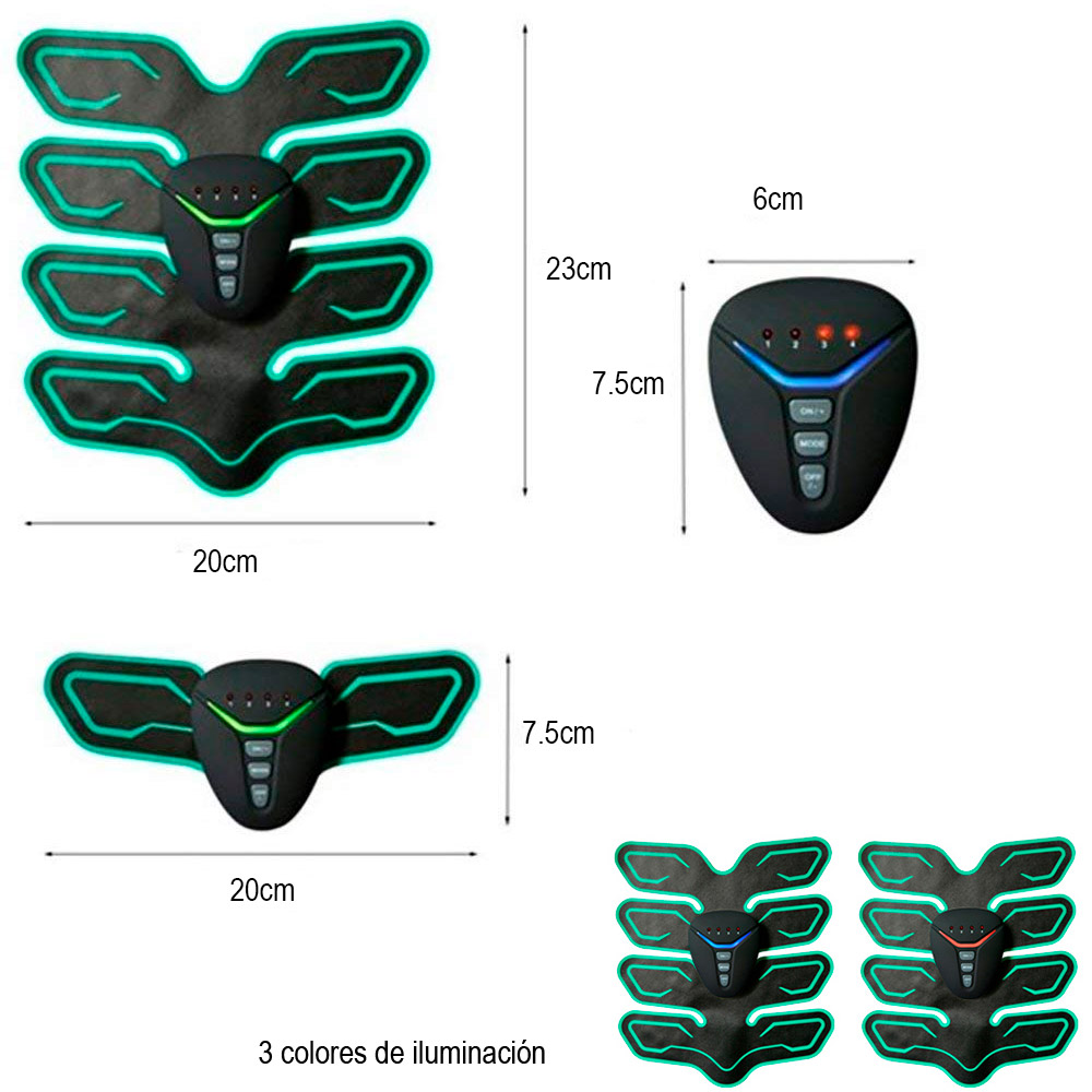 Electro Estimulador Muscular Vak Ems PRO Pad 8 Abdominales 
