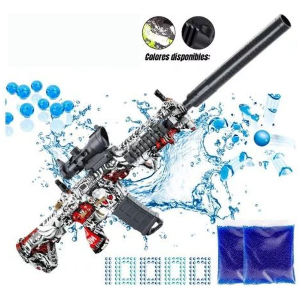 Lanzador de Juguete Automático de Hidrogel,Ametralladora M416 Arma De Juguete Rifle Hidrogel,Gel Blaster, Juego de Equipo Disparo de Proyectiles de Hidrogel, Batería Recargable..