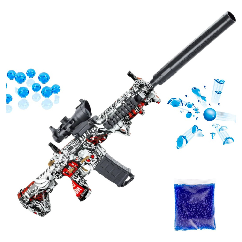 Lanzador de Juguete Automático de Hidrogel,Ametralladora M416 Arma De Juguete Rifle Hidrogel,Gel Blaster, Juego de Equipo Disparo de Proyectiles de Hidrogel, Batería Recargable..