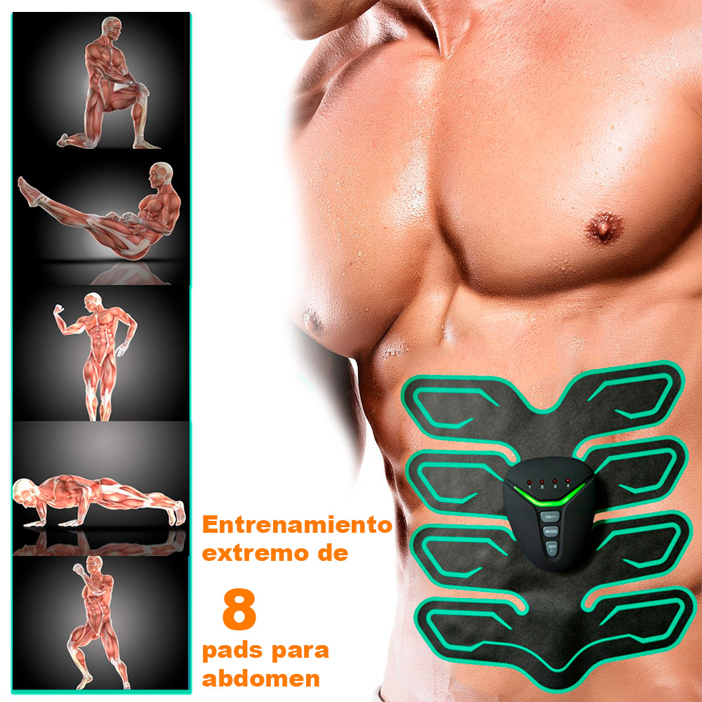Electro Estimulador Muscular Vak Ems PRO Pad 8 Abdominales 