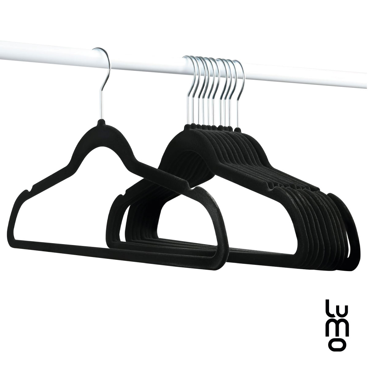 Set De 100 Ganchos Perchas Terciopelo Velvet Premium.