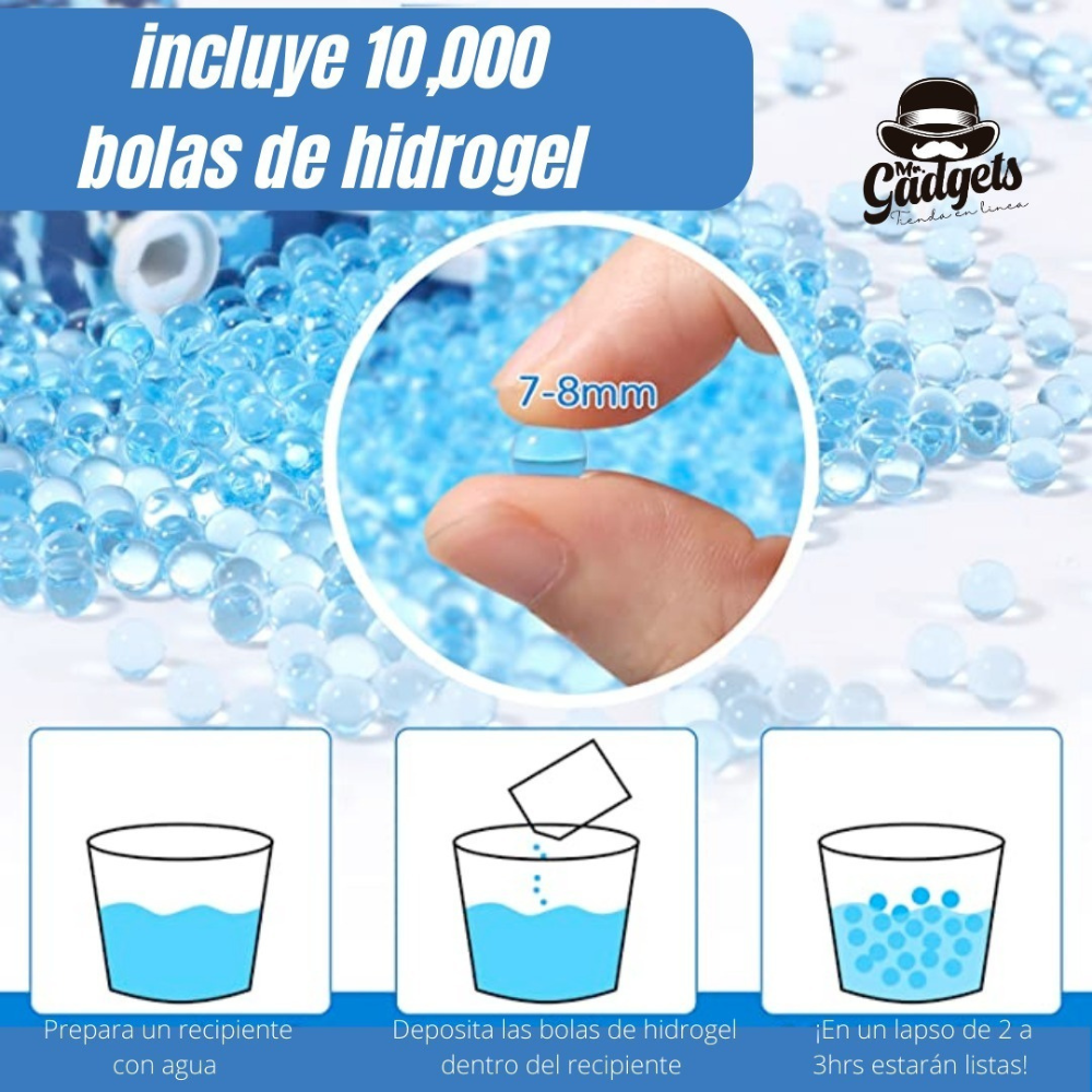 Lanzador de Juguete Automático de Hidrogel,Ametralladora M416 Arma De Juguete Rifle Hidrogel,Gel Blaster, Juego de Equipo Disparo de Proyectiles de Hidrogel, Batería Recargable..