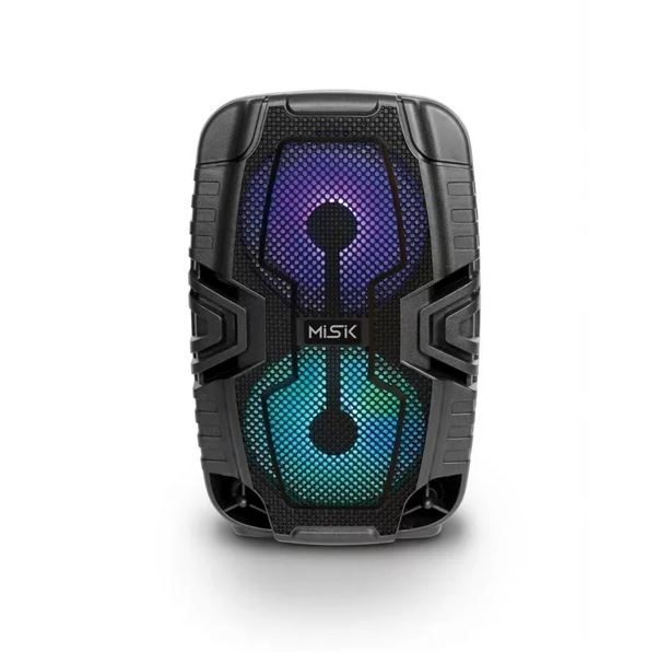 Bafle MB116 MISIK Amplificado TWS Bluetooth, Radio FM Reproductor USB Incluye Micrófono Negro.