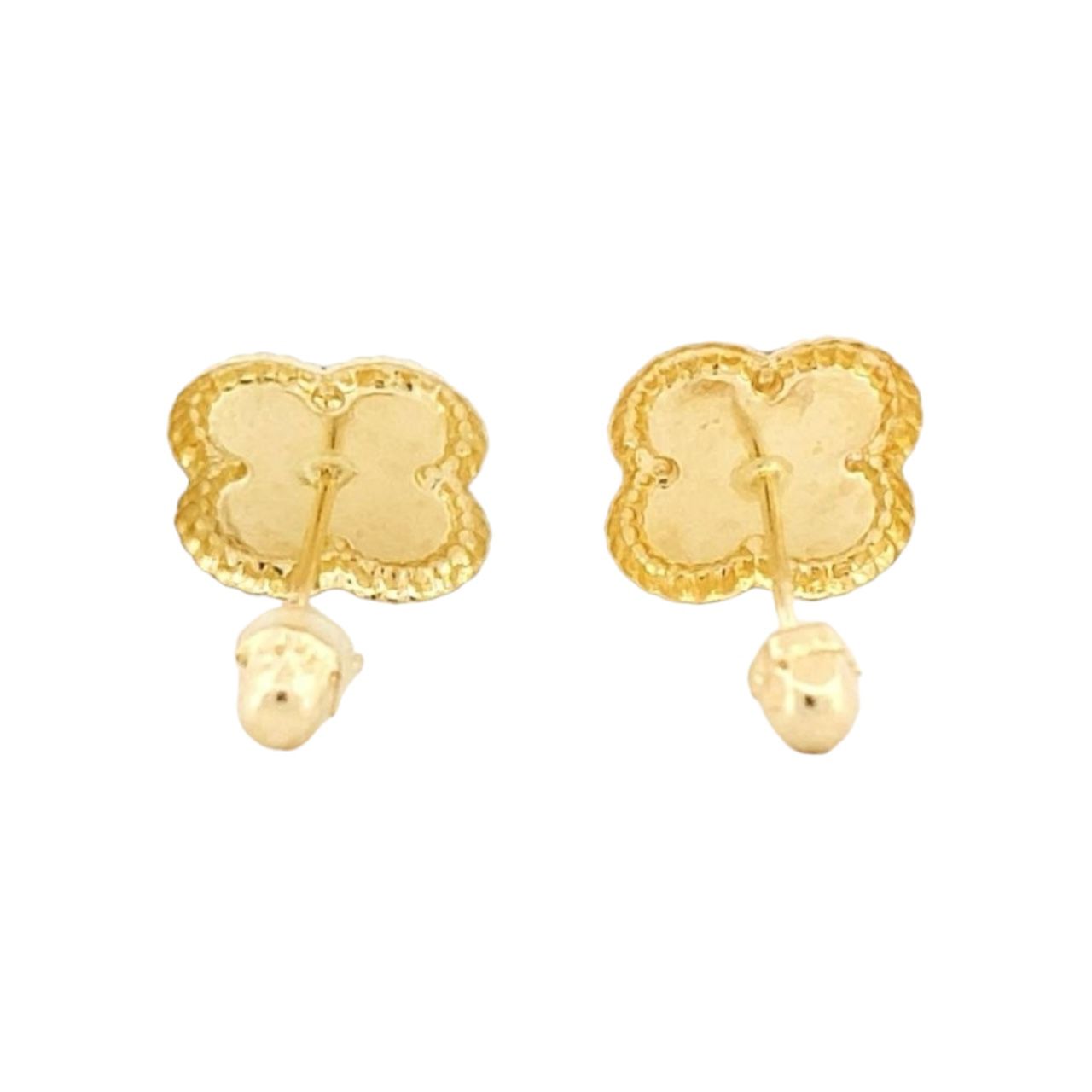 Broqueles Trébol Verde Suerte Oro 10 K + Obsequio.