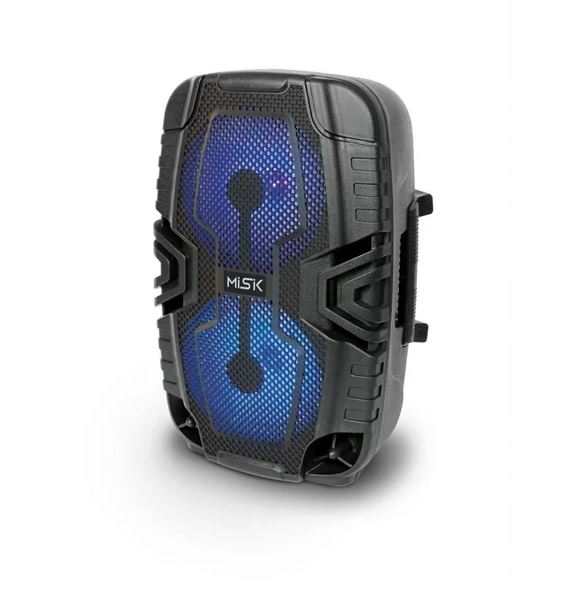 Bafle MB116 MISIK Amplificado TWS Bluetooth, Radio FM Reproductor USB Incluye Micrófono Negro.