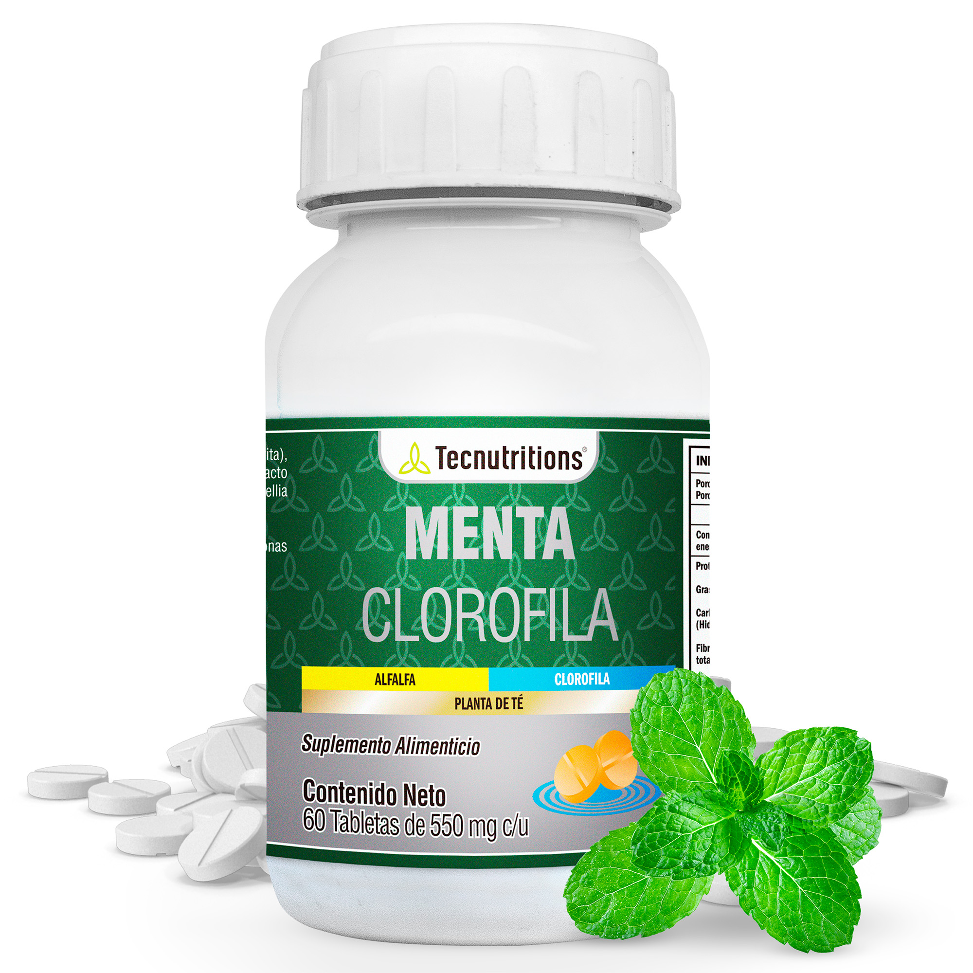 Suplemento Menta Clorofila, Tecnutritions® Depurador Purifica Sangre