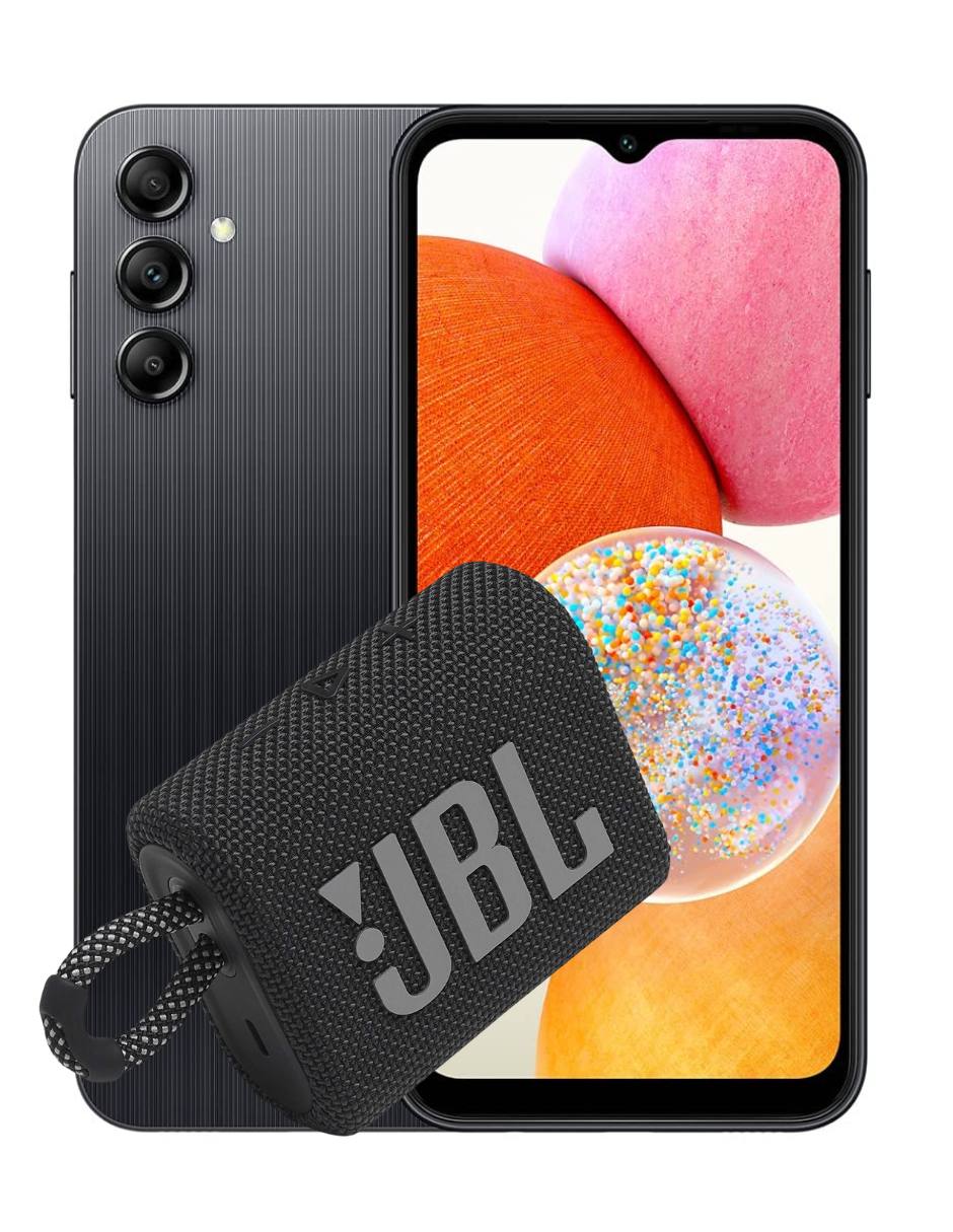 Combo Samsung Galaxy A14 128GB 4GB Negro   Bocina JBL Go 3 Negro.