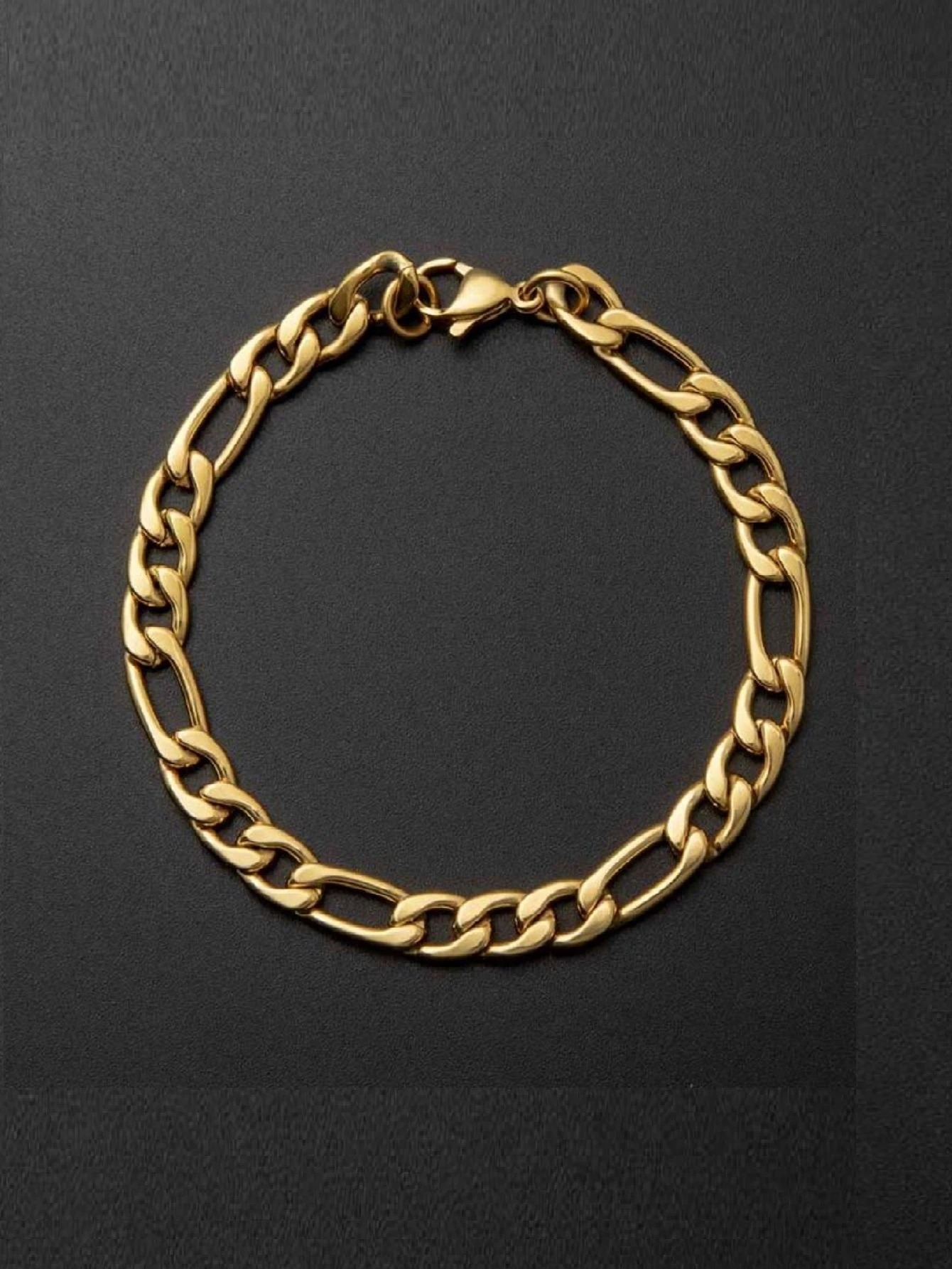 Pulsera, esclava figaro color oro para hombre, de acero inoxidable