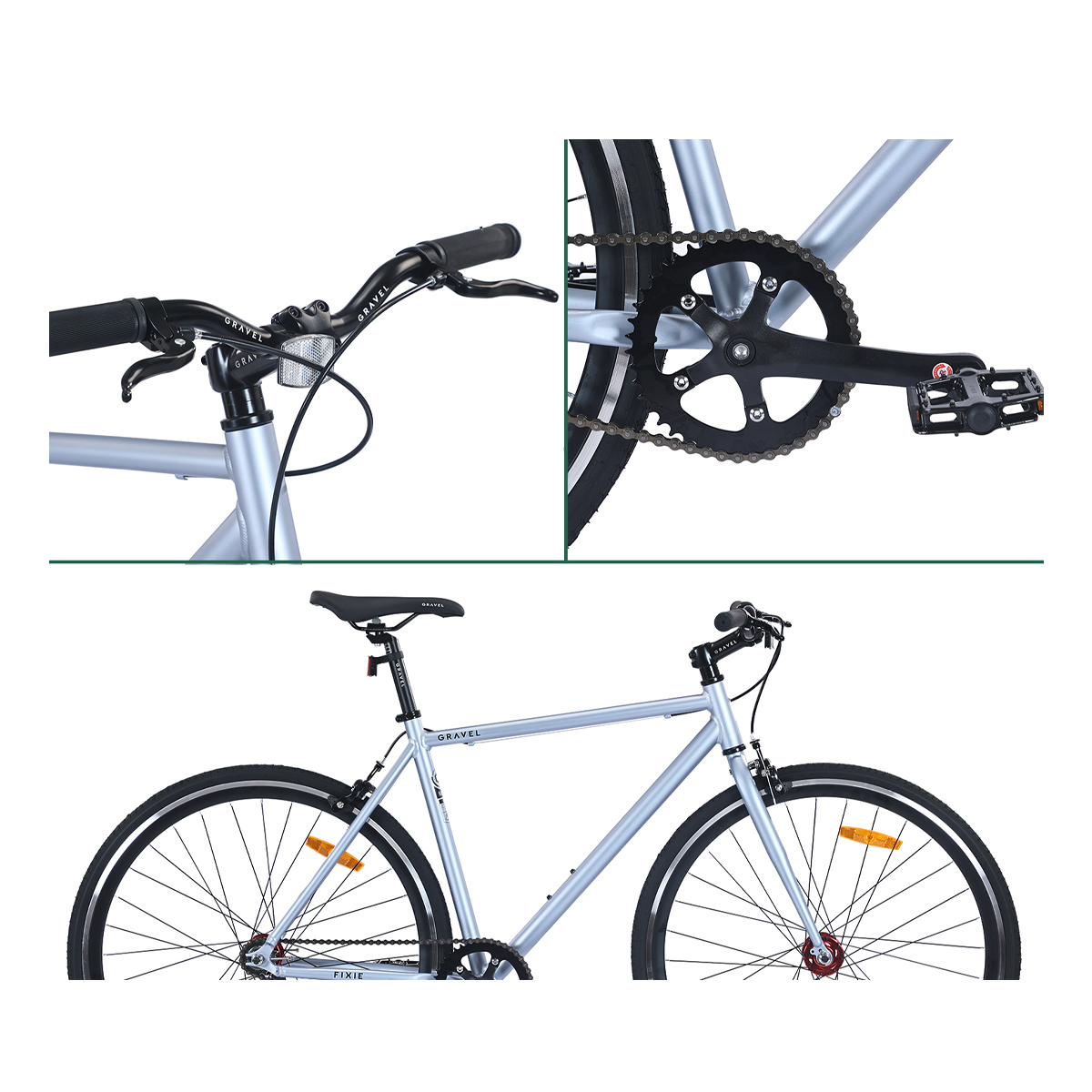 Bicicleta Gravel Fixie R700c Aluminio Color Azul Tamaño Del Cuadro 47.