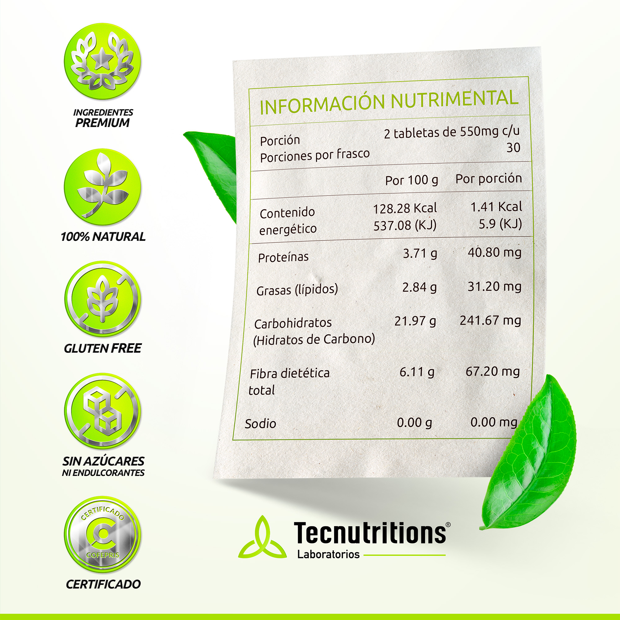 Suplemento Menta Clorofila, Tecnutritions® Depurador Purifica Sangre