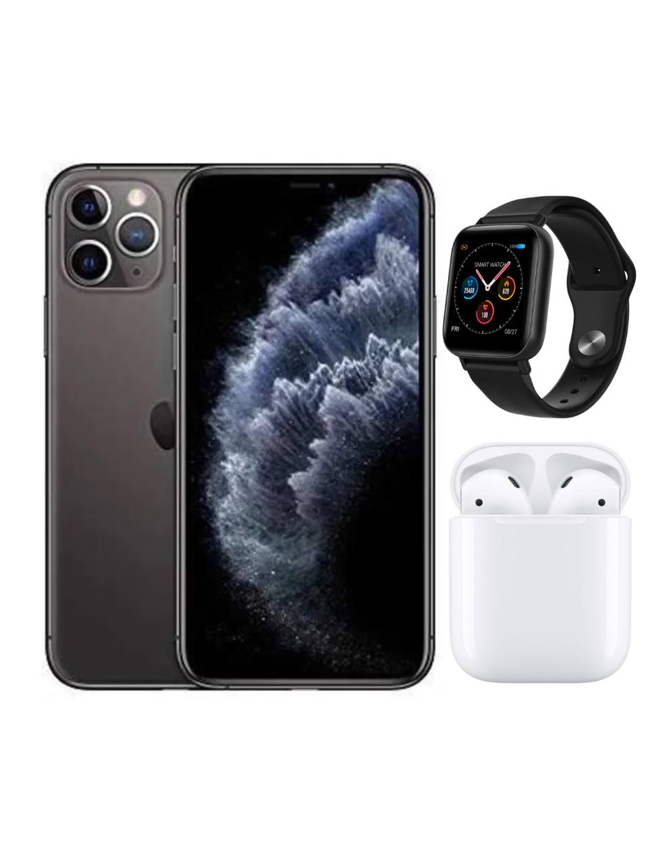 Combo Apple iPhone 11 Pro 256GB Negro   SmartWatch y Audifonos para iPhone.
