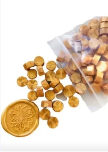 Cera Lacre Para Sello Bolsita Con 100 Piezas color Dorado