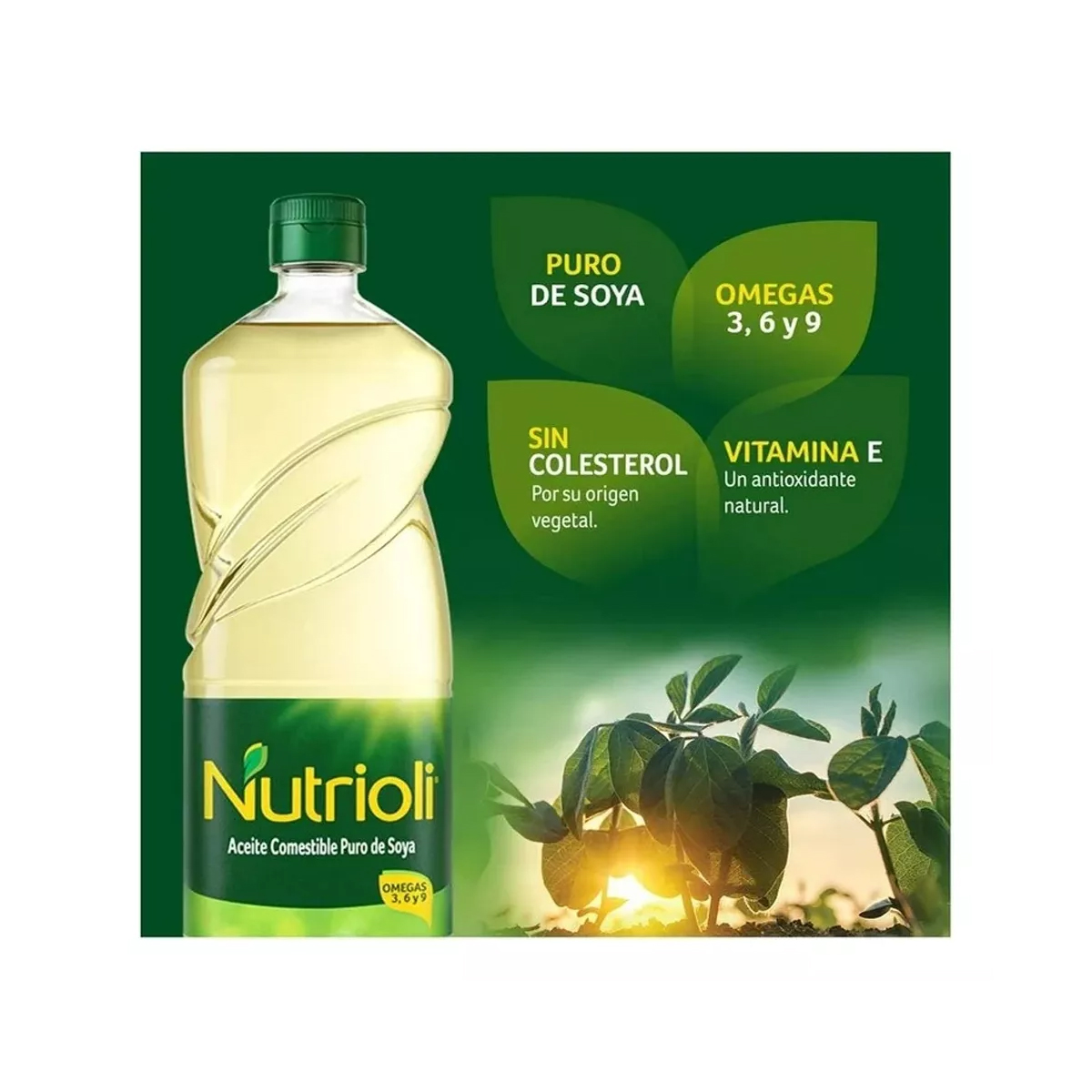 Aceite Puro de Soya Nutrioli 946 ml Caja con 10 Piezas