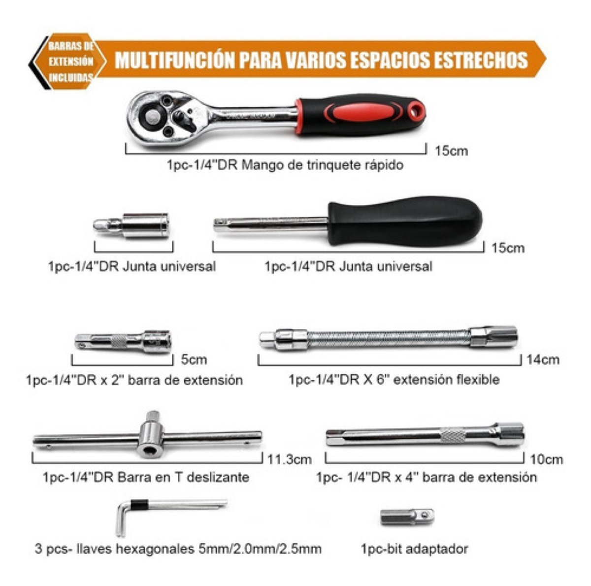 Kit De Herramientas Manuales Mecánicas Autocle Dados 46pcs