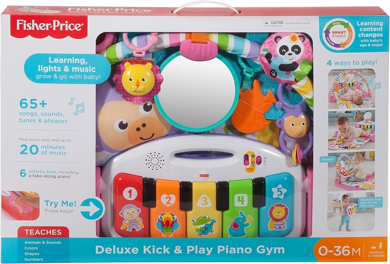 FISHER PRICE GIMNASIO DE LUJO PIANO PATADITAS ROSA