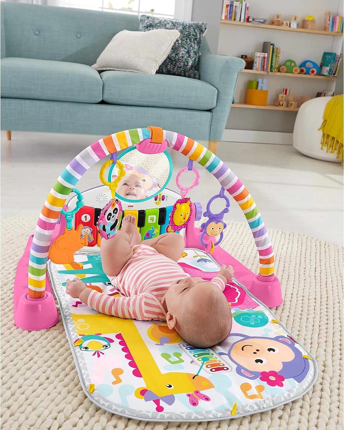 FISHER PRICE GIMNASIO DE LUJO PIANO PATADITAS ROSA