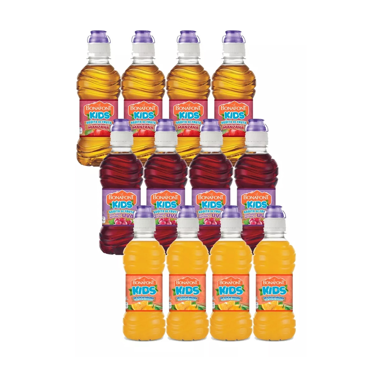 Agua Bonafont Kids Surtidos 12 Piezas de 300 ml c/u