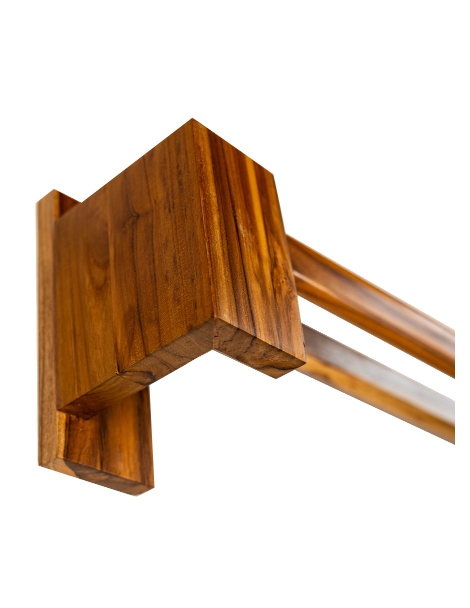 Cortinero Artesanal de Madera Riviera doble teka .