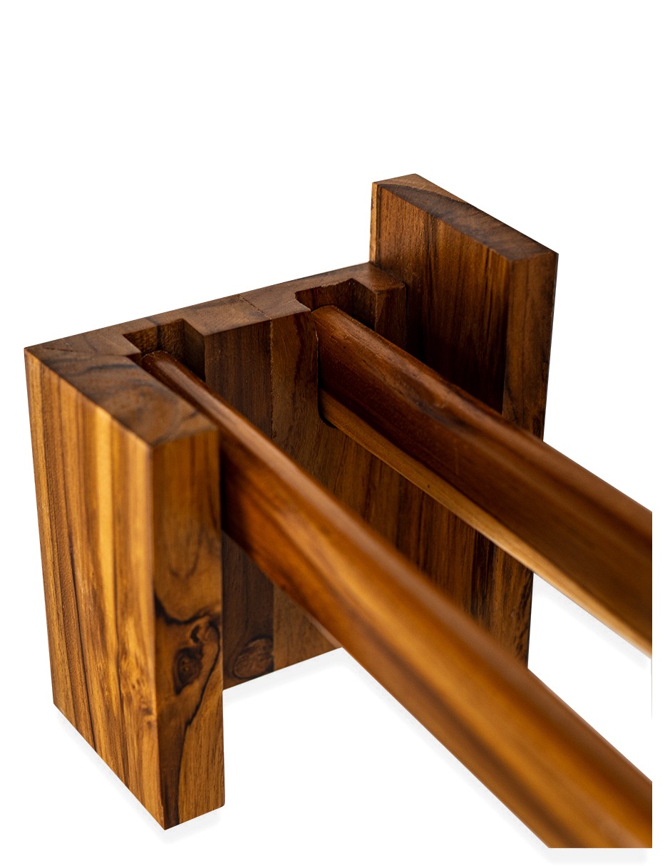 Cortinero Artesanal de Madera Riviera doble teka .