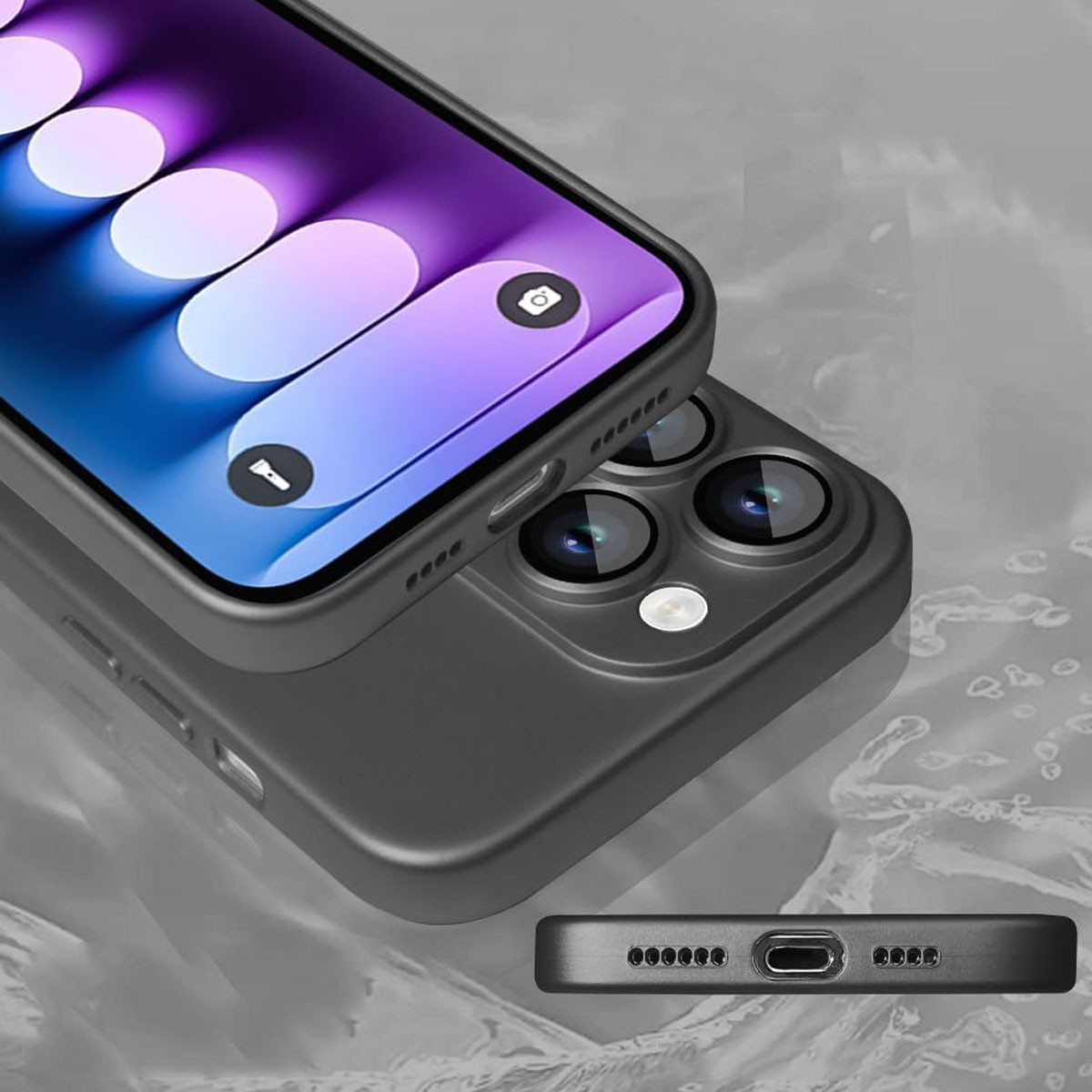 Funda Para iPhone 15 Pro Compatible Con Magsafe TPU Suave A Prueba De Golpes Protector Cámara Negro