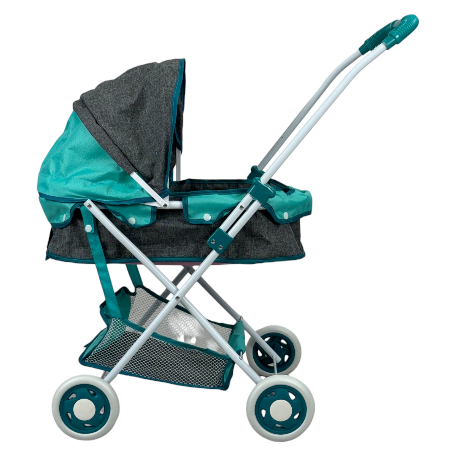 Carriola para Muñecas de Juguete Niñas,Pañalera,Toldo,Plegable - Azul.