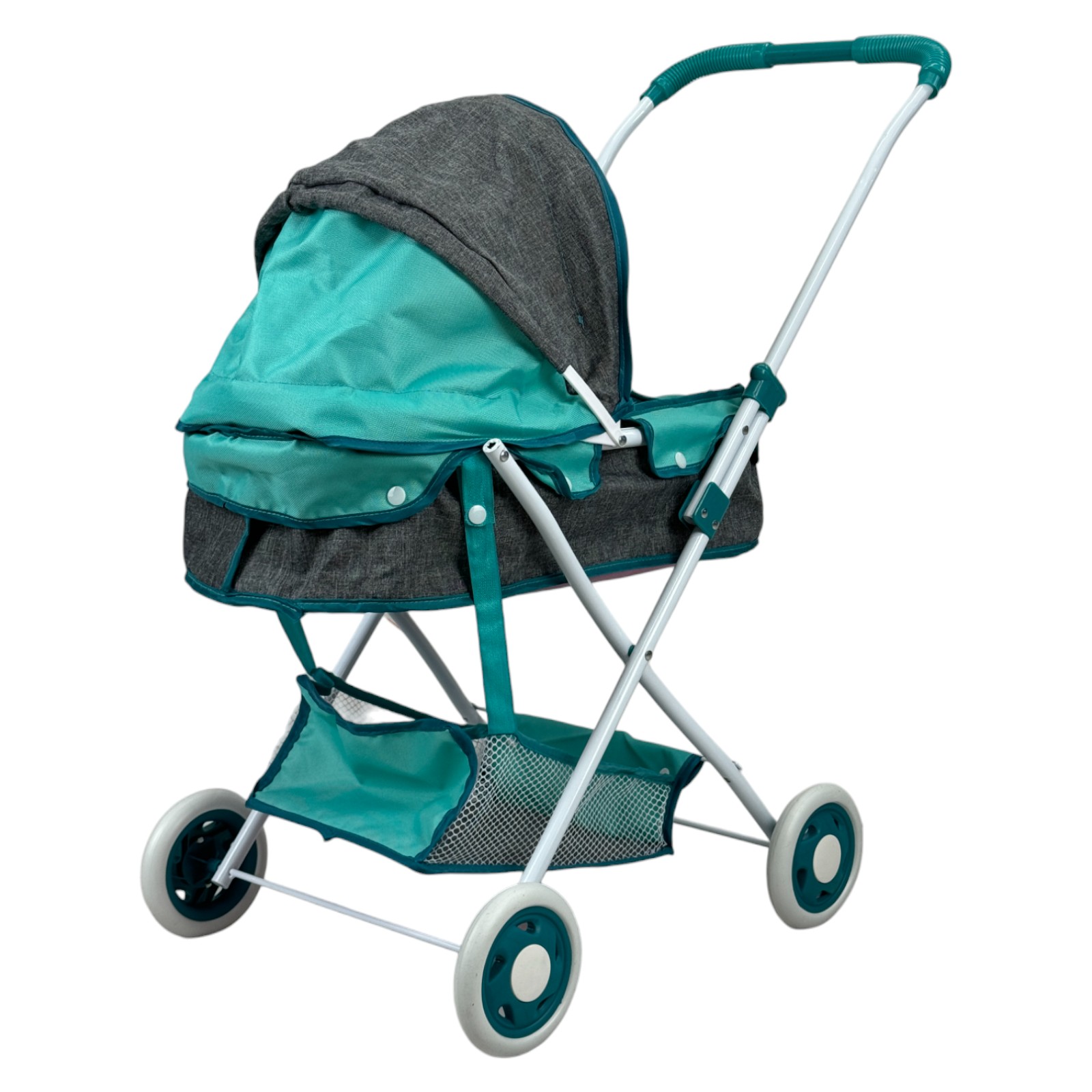 Carriola para Muñecas de Juguete Niñas,Pañalera,Toldo,Plegable - Azul.