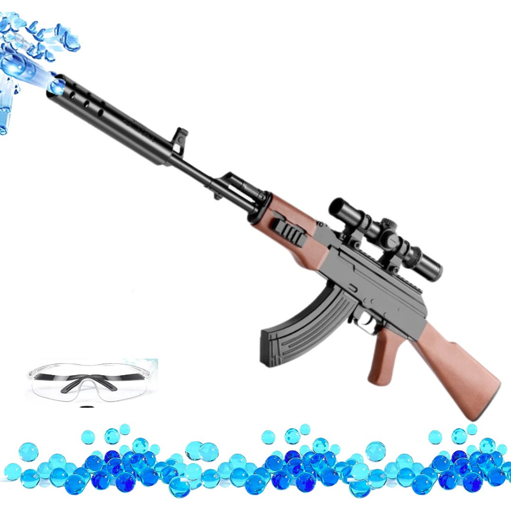 Ametralladora Automatica Ak47 Akm Blaster Juguete Hidrogel,Lanzador para exteriores de hidrogel,pistola de bolas de hidrogel,Juego de Equipo Disparo de Proyectiles de Hidrogel, Batería Recargable..