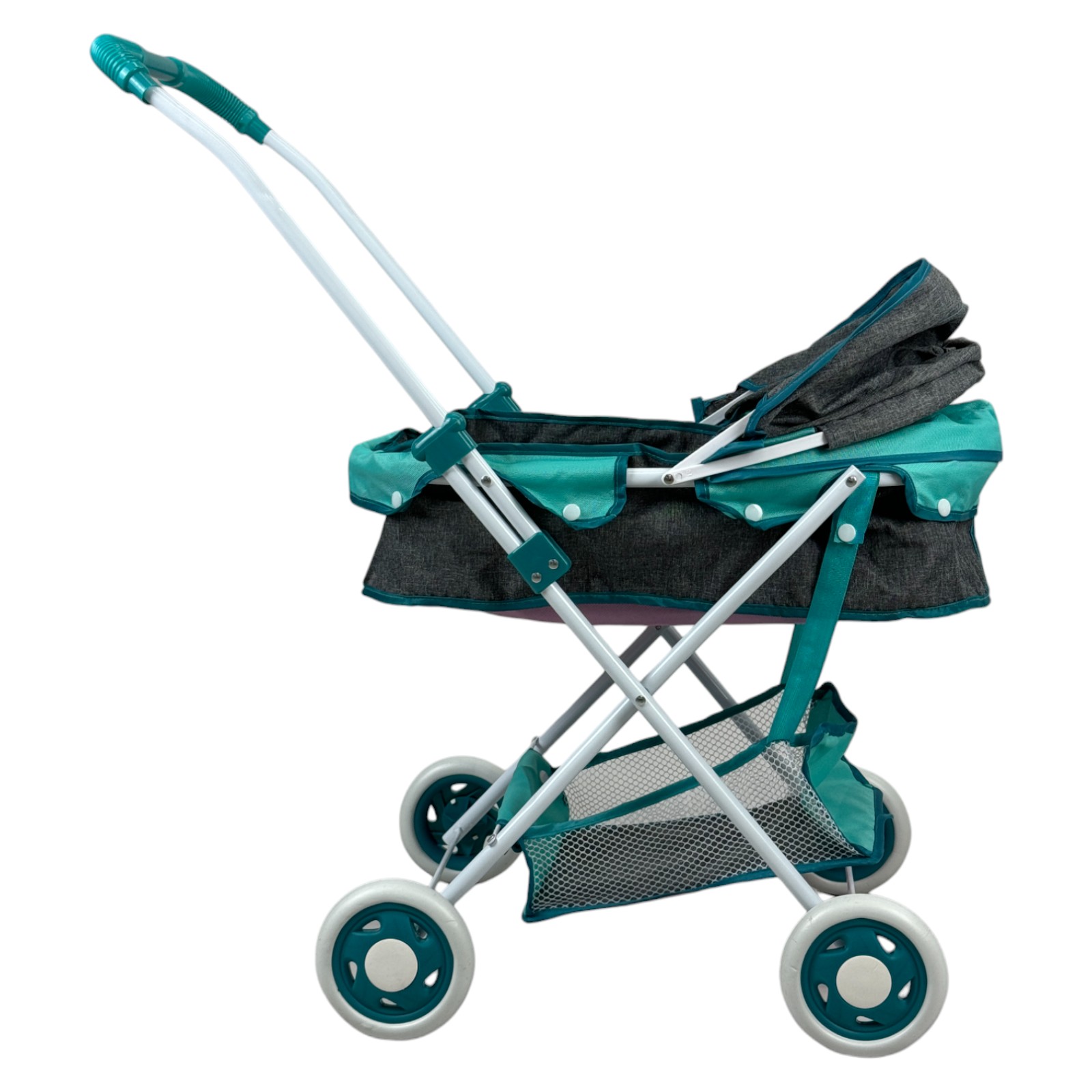 Carriola para Muñecas de Juguete Niñas,Pañalera,Toldo,Plegable - Azul.