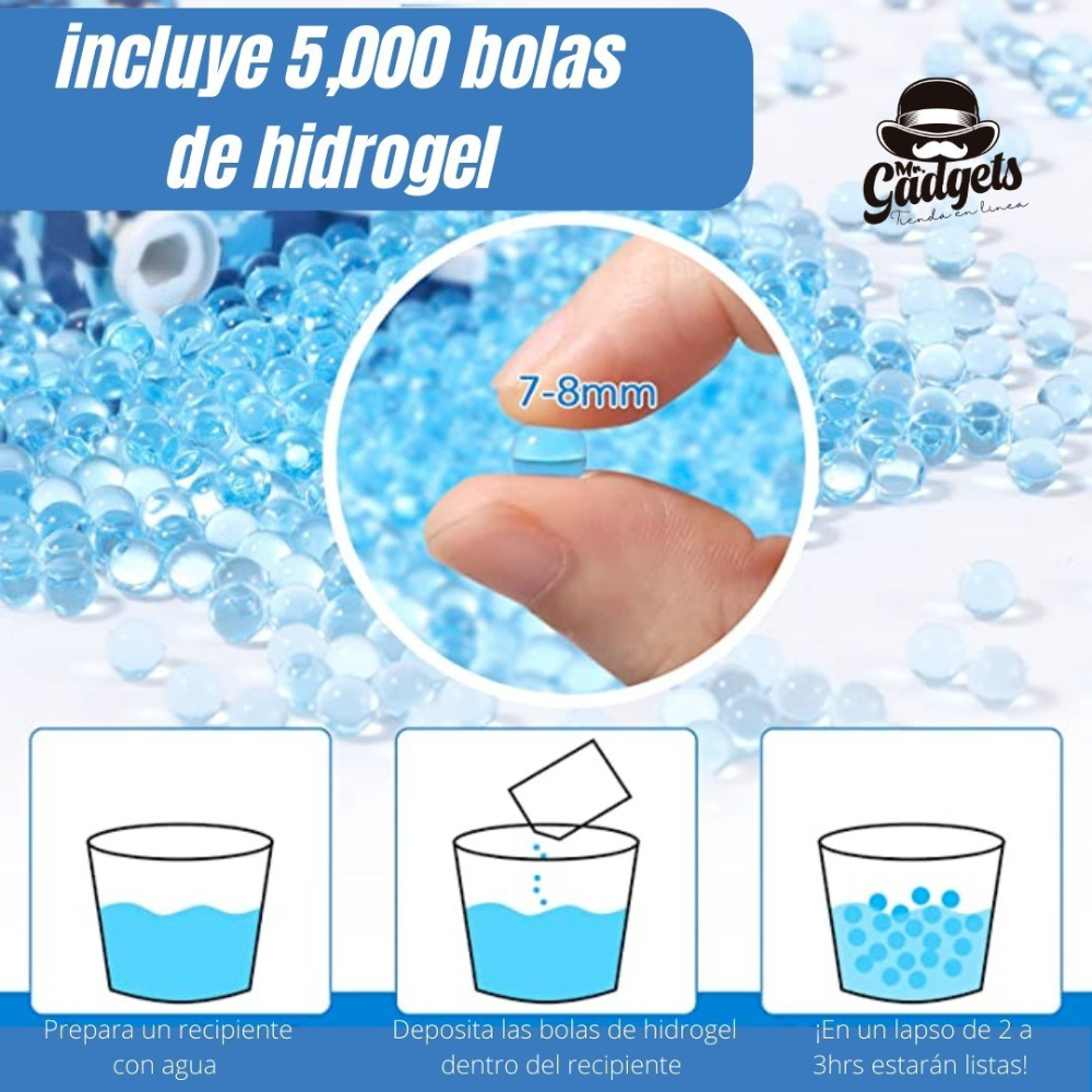 Pistola Eléctrica Automática Gel Blaster Aug Arma Hidrogel,Lanzador Eléctrico para Exteriores,Gel Blaster,Batería Recargable.